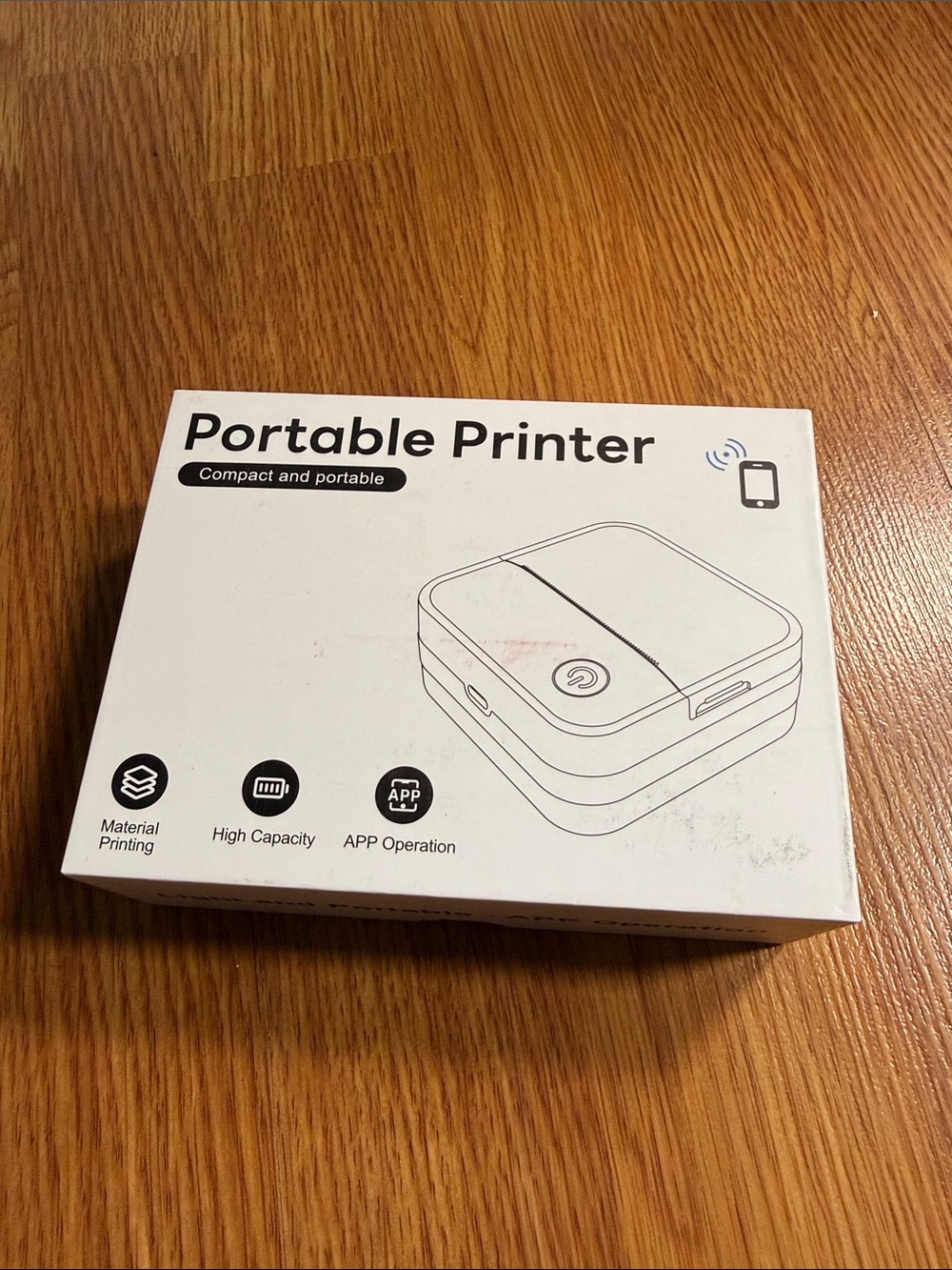 Portable Printer - White Compact Mobile Photo Printer
